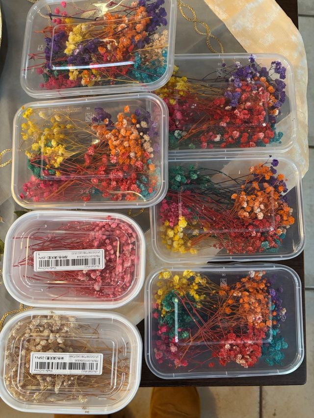 Fiori secchi colorati misti