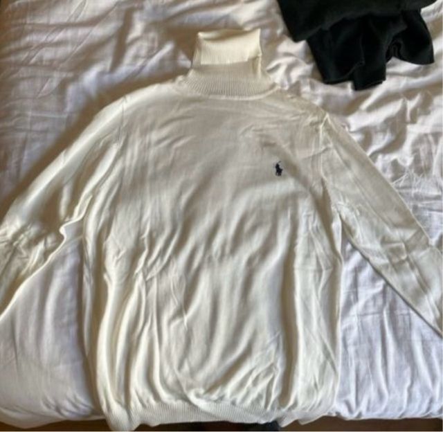 Jersey Cuello Alto Ralph Lauren Talla M/L Blanco