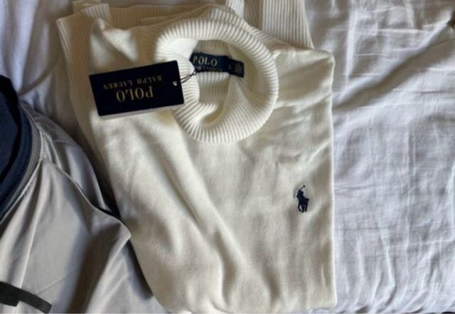 Jersey Cuello Alto Ralph Lauren Talla M/L Blanco