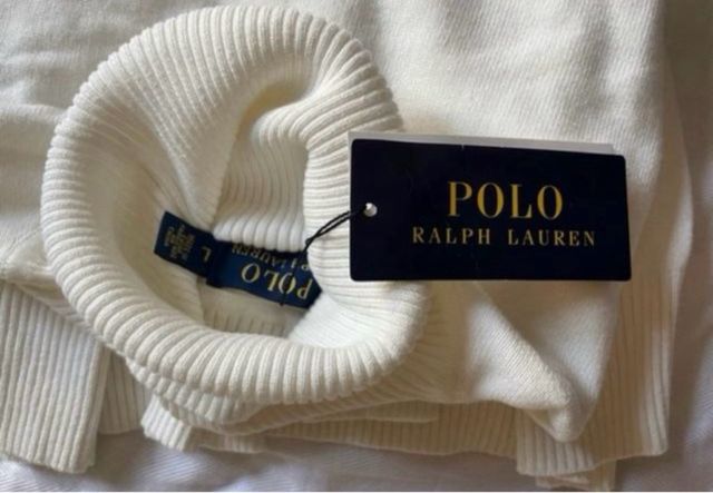 Jersey Cuello Alto Ralph Lauren Talla M/L Blanco