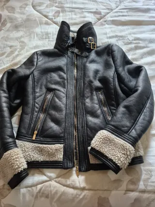 Montone Primadonna nero e beige taglia italiana 44