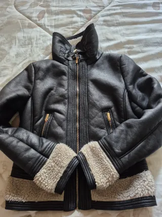 Montone Primadonna nero e beige taglia italiana 44