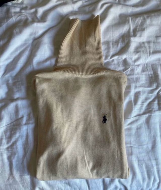 Jersey Polo Ralph Lauren cuello alto beige M/L