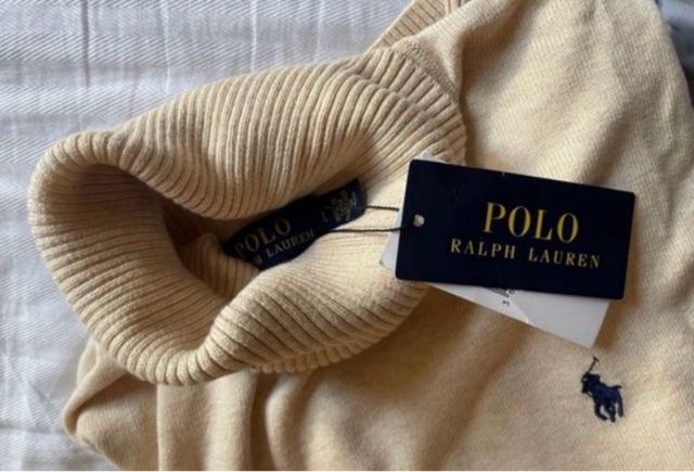 Jersey Polo Ralph Lauren cuello alto beige M/L