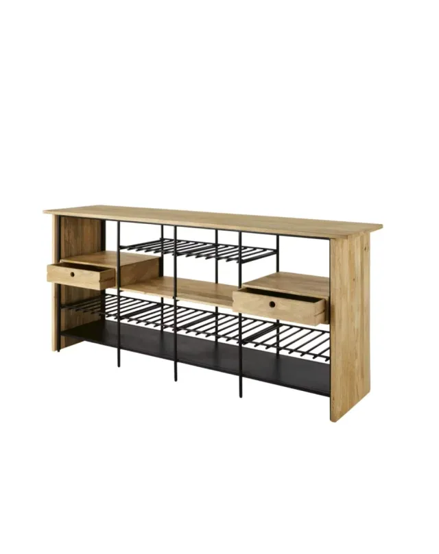 Barra de bar profesional madera y metal maisons