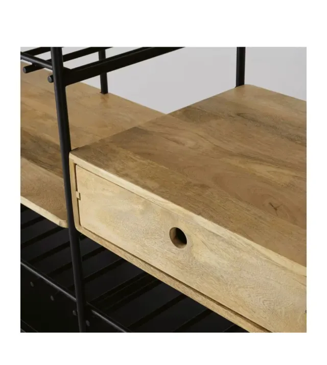 Barra de bar profesional madera y metal maisons