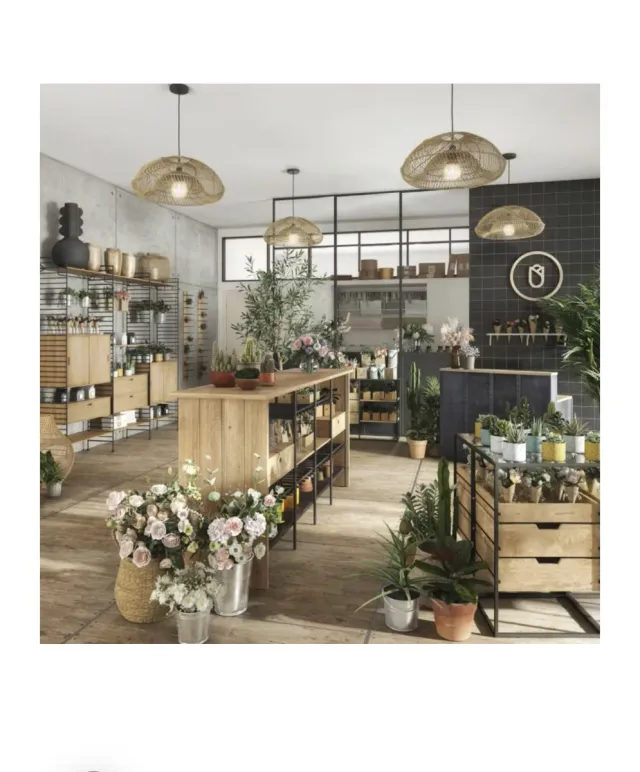 Barra de bar profesional madera y metal maisons