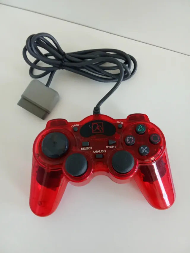 Mando PS1/PS2 Sony Rojo Transparente