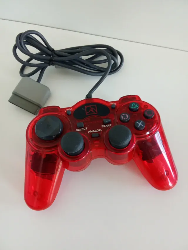 Mando PS1/PS2 Sony Rojo Transparente