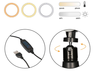 Aro de luz KSIX Studio Live con trípode plegable