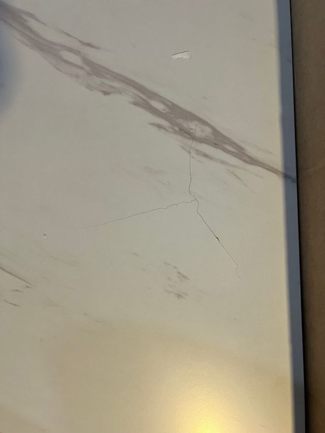 Mesa Barra Blanca Marmol Metal