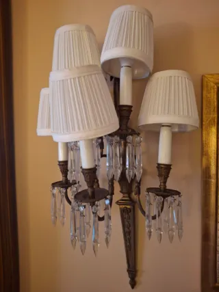 2 apliques pared antiguos 5 bombillas