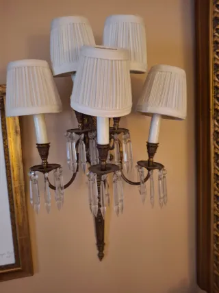 2 apliques pared antiguos 5 bombillas