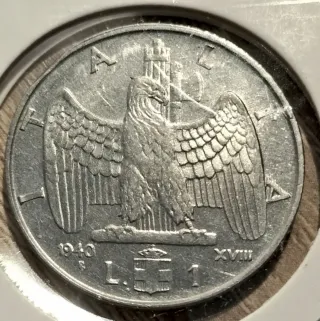 1 Lira 1940 Aquila Romana