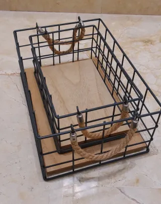 Cajas organizadoras metal y madera