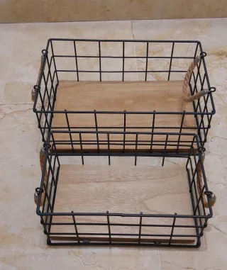 Cajas organizadoras metal y madera