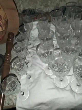 Copas de cristal nuevas sin usar