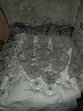 Copas de cristal nuevas sin usar