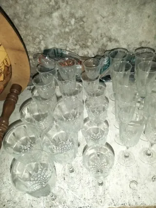 Copas de cristal nuevas sin usar