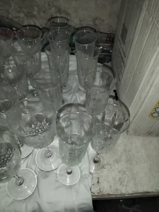 Copas de cristal nuevas sin usar