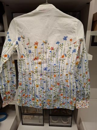 Camicia Donna Scollo Coreana Floreale