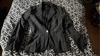 Chaqueta Zara Rayas Finas Negra