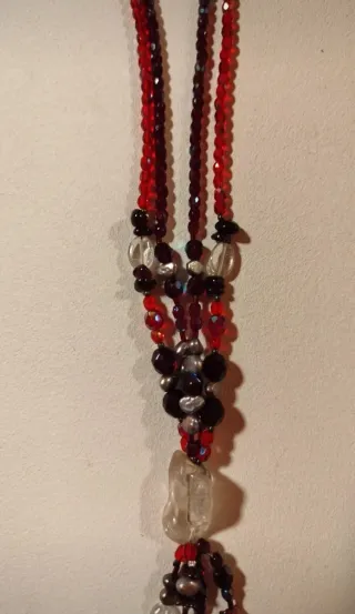 Collana Argento con Pietre Rosse