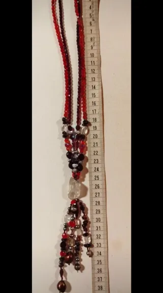 Collana Argento con Pietre Rosse