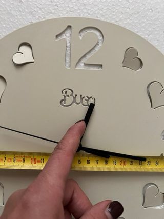 Orologio da parete shabby panna cuoricini