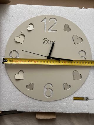 Orologio da parete shabby panna cuoricini