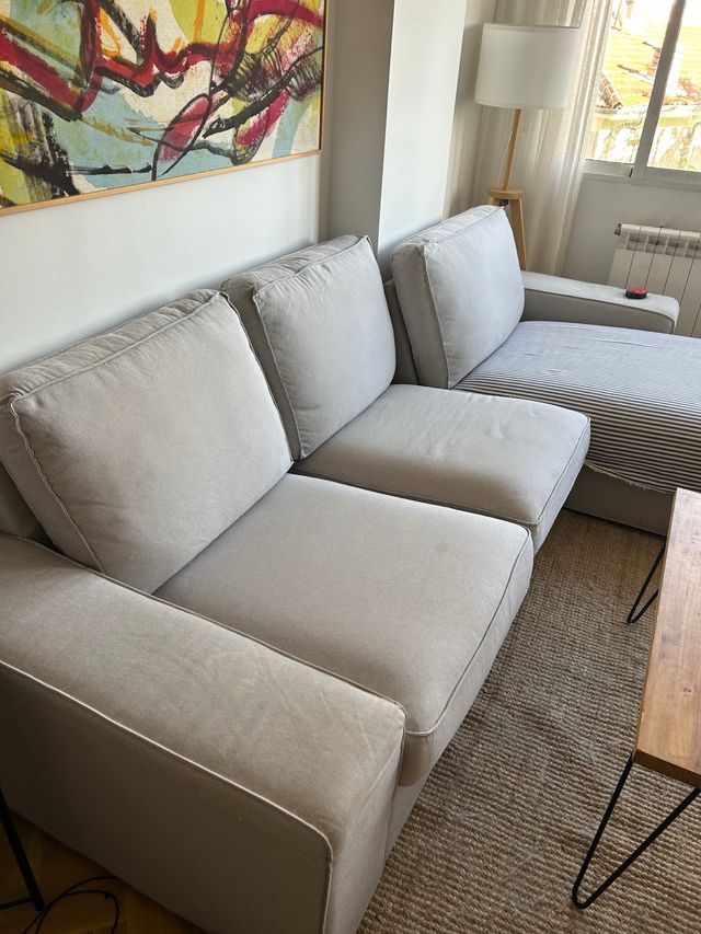 Sofá KIVIK Ikea gris 3 plazas + Chaise longue