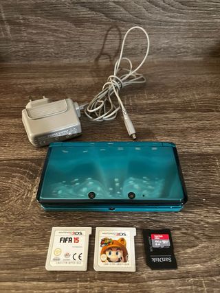 Nintendo 3DS Aqua Blue + Accesorios