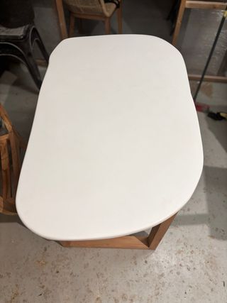 Escritorio Microcemento Blanco y Madera