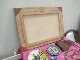 Cuadro antiguo escena popular