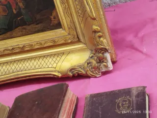 Cuadro antiguo escena popular