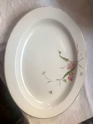 Servizio Piatti Richard Ginori con fiori rosa.