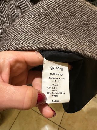 Cappotto Grifoni Grigio Uomo