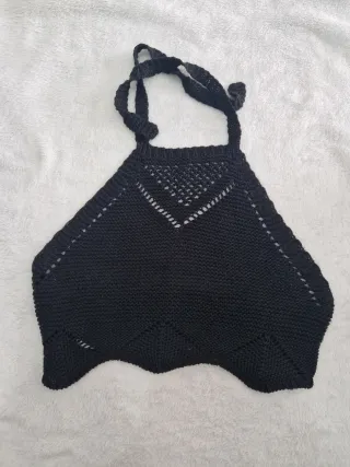 Top Crochet Negro Talla Única
