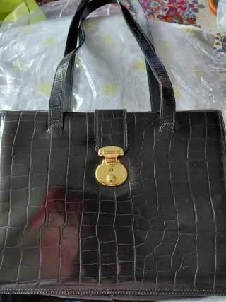 Borsa vera pelle stampa coccodrillo Feancesco Bias