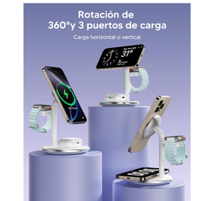 Base de carga 3 en 1 tipo MagSafe