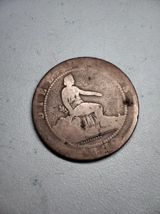 Moneda 10 Céntimos 1870 León