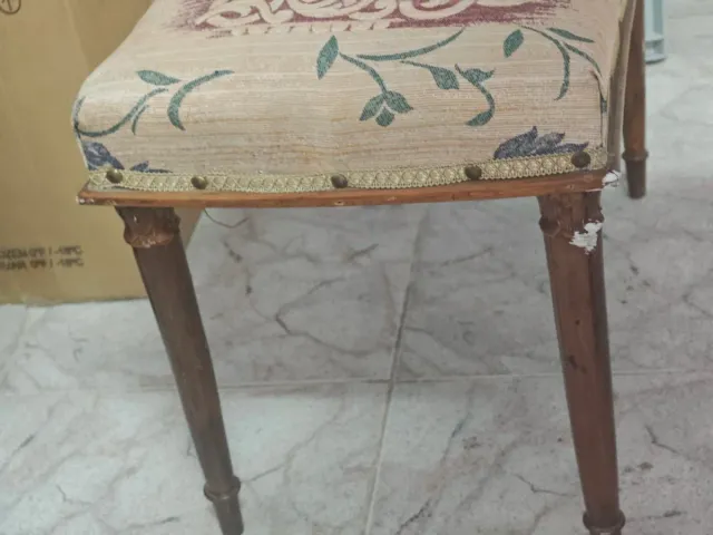 Banqueta de madera y tela