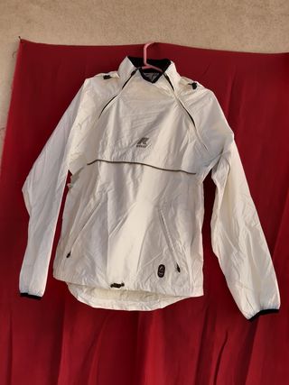 K-Way Anorak Bianco Impermeabile Tg M Cappuccio