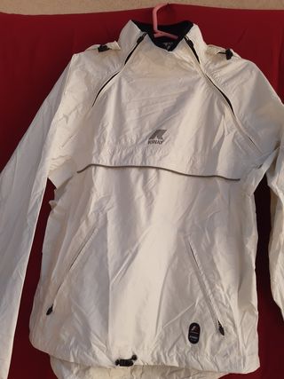 K-Way Anorak Bianco Impermeabile Tg M Cappuccio