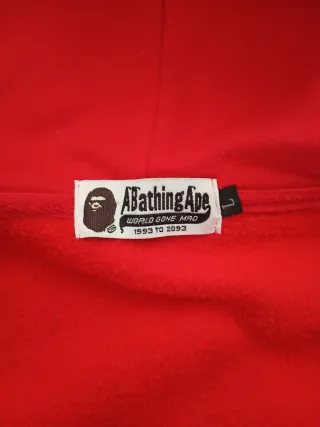 Felpa Shark Hoodie Multicolor Rossa