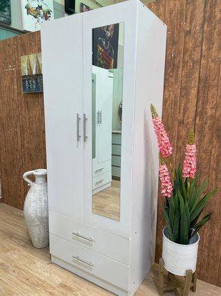 Armario 2 puertas con cajones y espejo