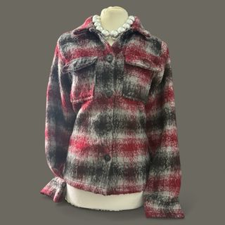 Camicia Flanella Donna Rosso Nero