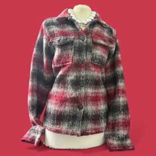 Camicia Flanella Donna Rosso Nero