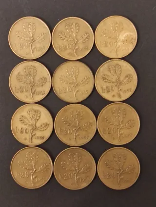 N. 12 monete Rare d 20 Lire , coniate nel 1957