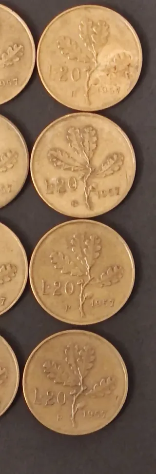 N. 12 monete Rare d 20 Lire , coniate nel 1957